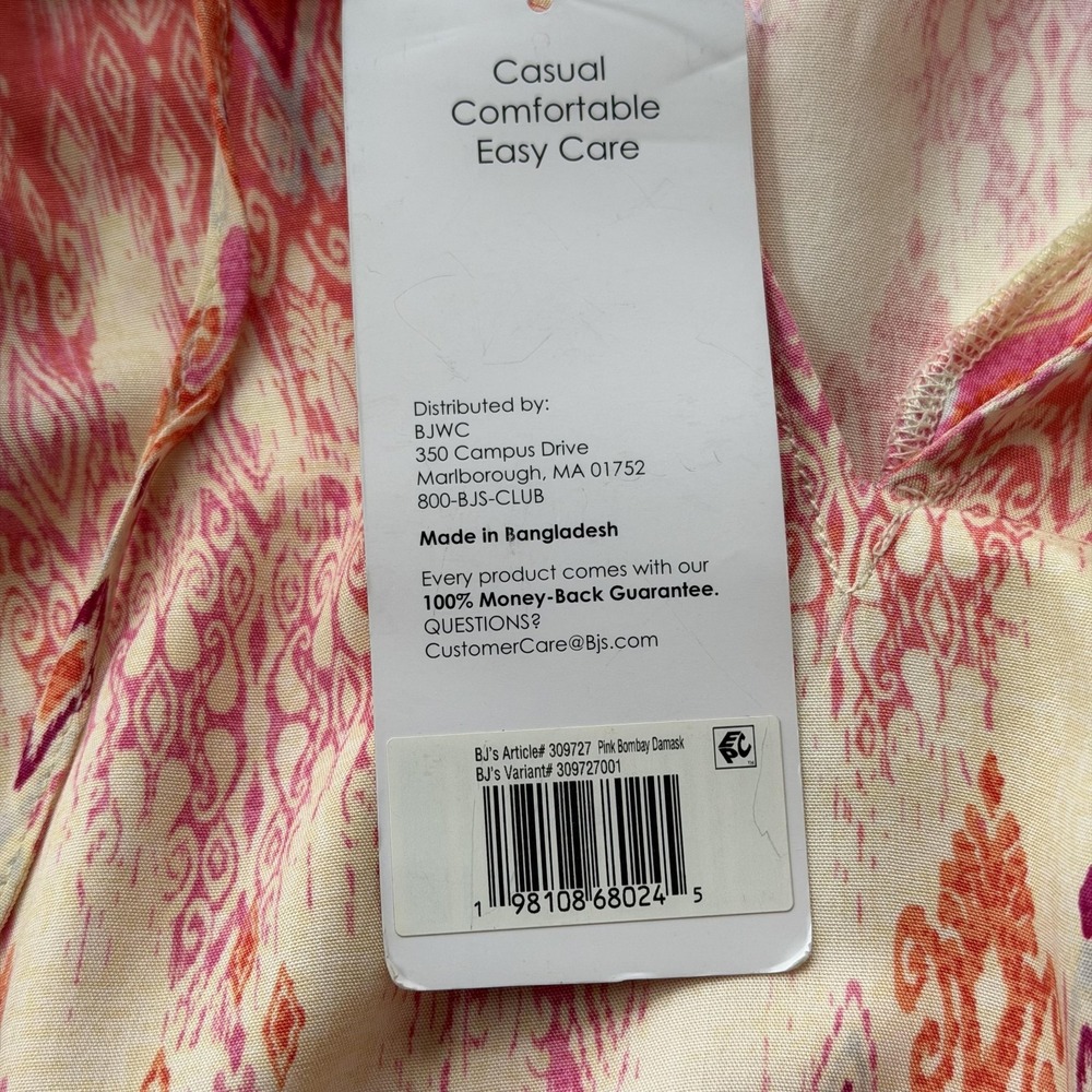Stella Parker Printed Long Sleeve Top Womens Small Pink Bombay Damask Boho Lace - Picture 12 of 16